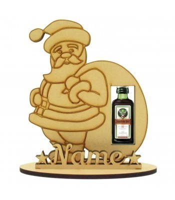 6mm Jagermeister Miniature Christmas Holder on a Stand - Santa - Stand Options
